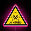 RGB LED Safety Warning Triangle Sign with Customizable Colorful Messages