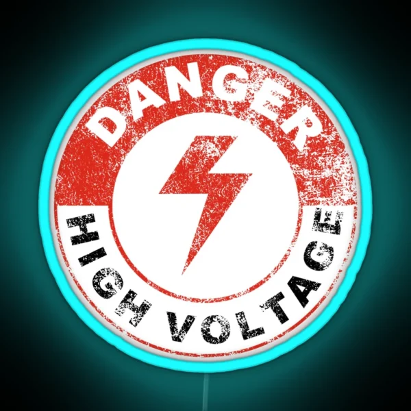 DANGER HIGH VOLTAGE RGB Neon Sign