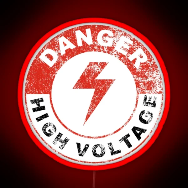 DANGER HIGH VOLTAGE RGB Neon Sign