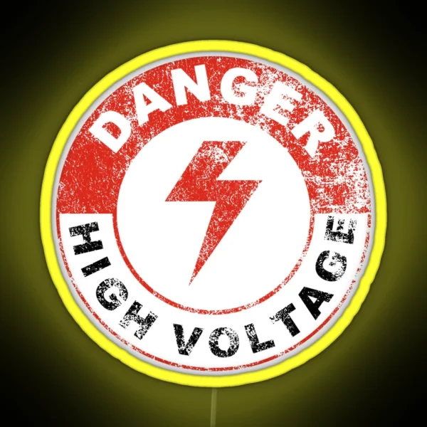 DANGER HIGH VOLTAGE RGB Neon Sign
