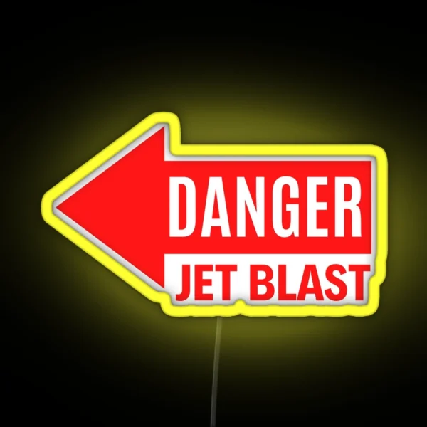 DANGER JET BLAST Left RGB Neon Sign