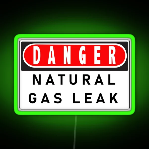 DANGER NATURAL GAS LEAK RGB Neon Sign