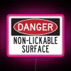Vibrant Color-Changing Neon Sign with Non-Lickable Surface Warning Display