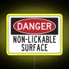 Warning Neon Sign Display for Safety and Awareness Education Purposes