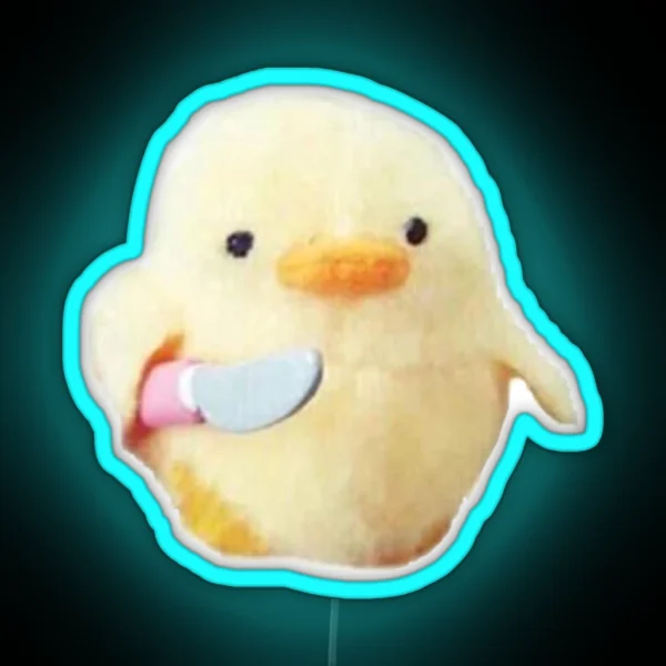 Dangerous Duck With Knife RGB Neon Sign