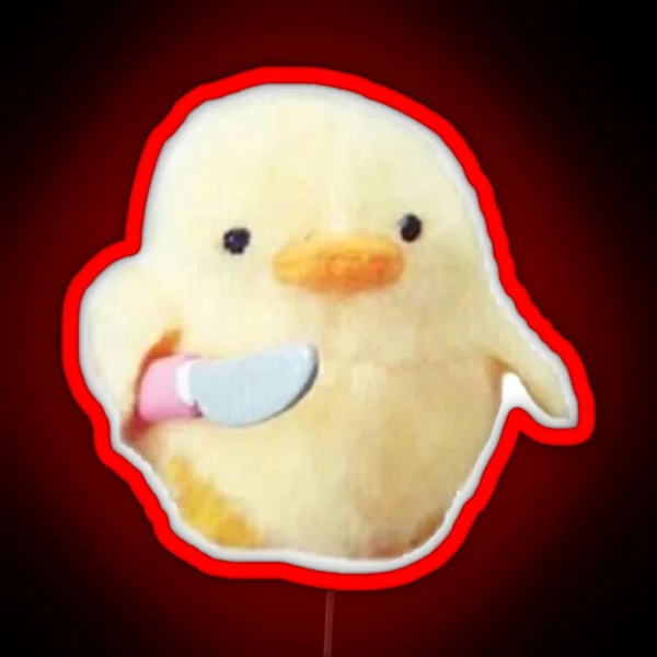 Dangerous Duck With Knife RGB Neon Sign