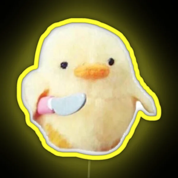 Dangerous Duck With Knife RGB Neon Sign