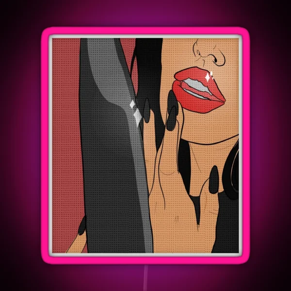 Dangerous Woman Comic Style RED RGB Neon Sign