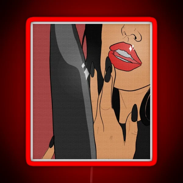 Dangerous Woman Comic Style RED RGB Neon Sign