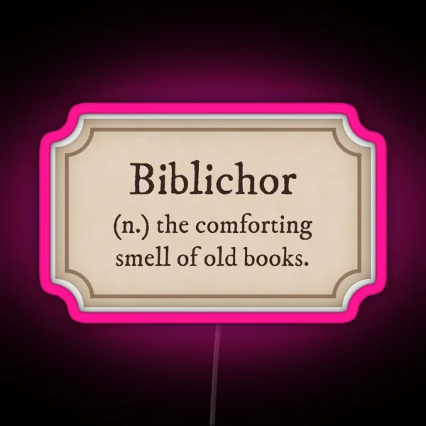 Dark Academia Biblichor Definition RGB Neon Sign