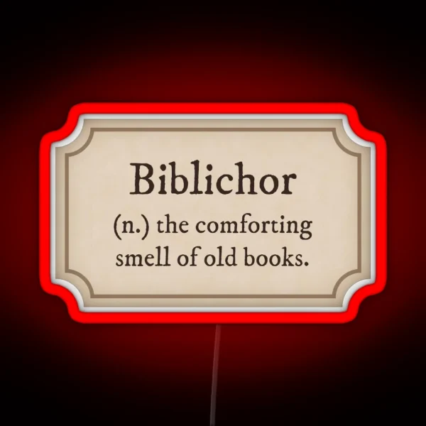 Dark Academia Biblichor Definition RGB Neon Sign