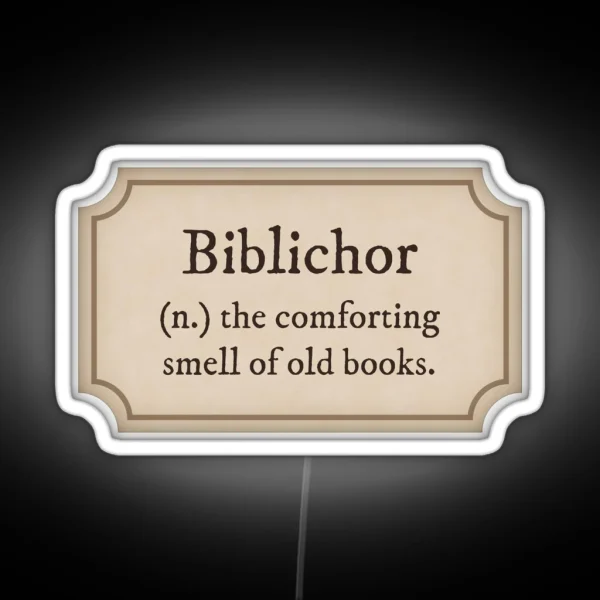 Dark Academia Biblichor Definition RGB Neon Sign