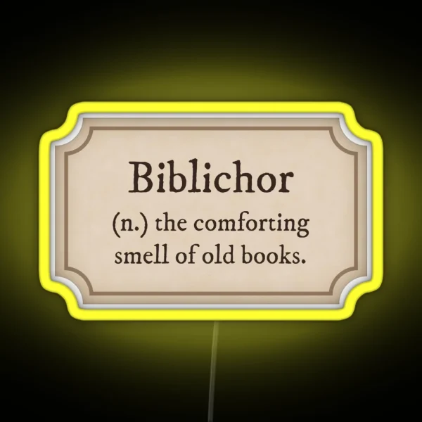 Dark Academia Biblichor Definition RGB Neon Sign