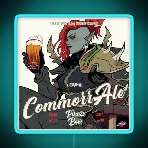 Dark Eldar Brewing Co Comorrale RGB Neon Sign