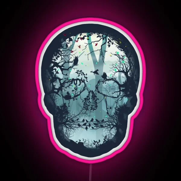 Dark Forest Skull RGB Neon Sign