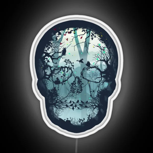 Dark Forest Skull RGB Neon Sign