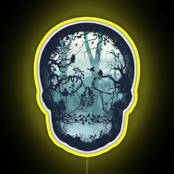 Dark Forest Skull RGB Neon Sign