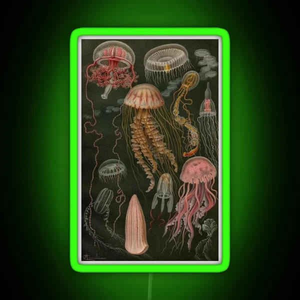 Dark Jellyfish Poster RGB Neon Sign