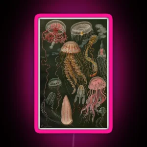 Dark Jellyfish Poster RGB Neon Sign