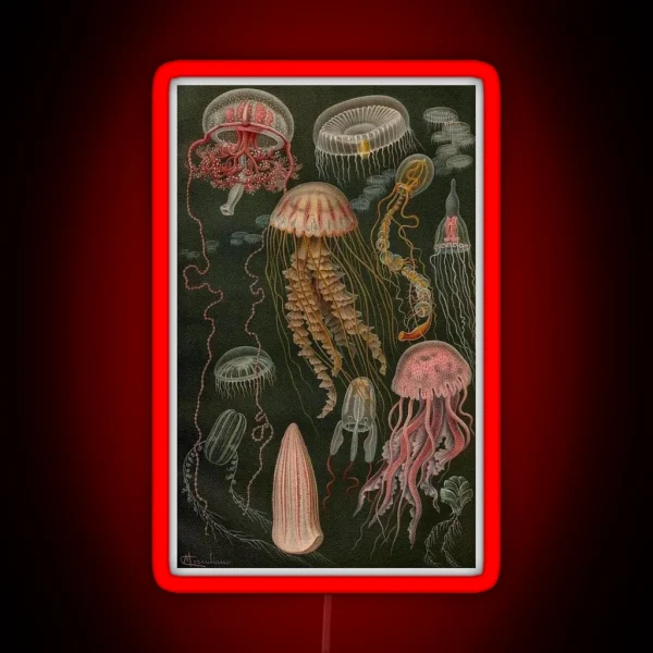 Dark Jellyfish Poster RGB Neon Sign