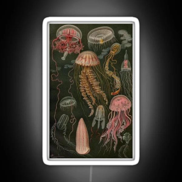Dark Jellyfish Poster RGB Neon Sign