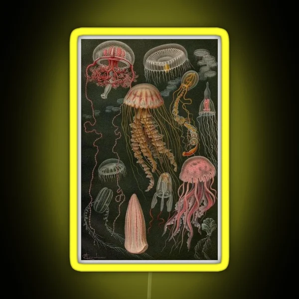 Dark Jellyfish Poster RGB Neon Sign