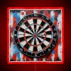 Colorful neon dartboard with customizable RGB lighting and fun designs.