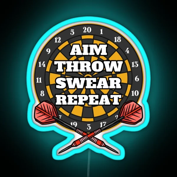 Dart Dartboard Darts Player RGB Neon Sign