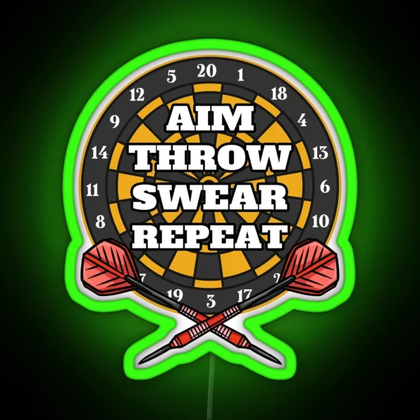 Dart Dartboard Darts Player RGB Neon Sign