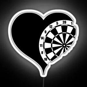 Dartboard With Heart Darts RGB Neon Sign