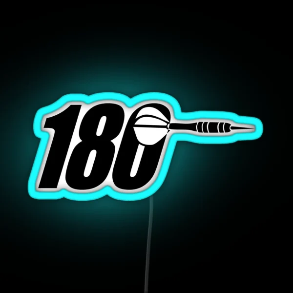 Darts 180 Sport Drawing RGB Neon Sign