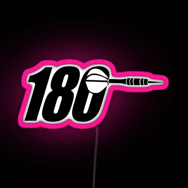 Darts 180 Sport Drawing RGB Neon Sign