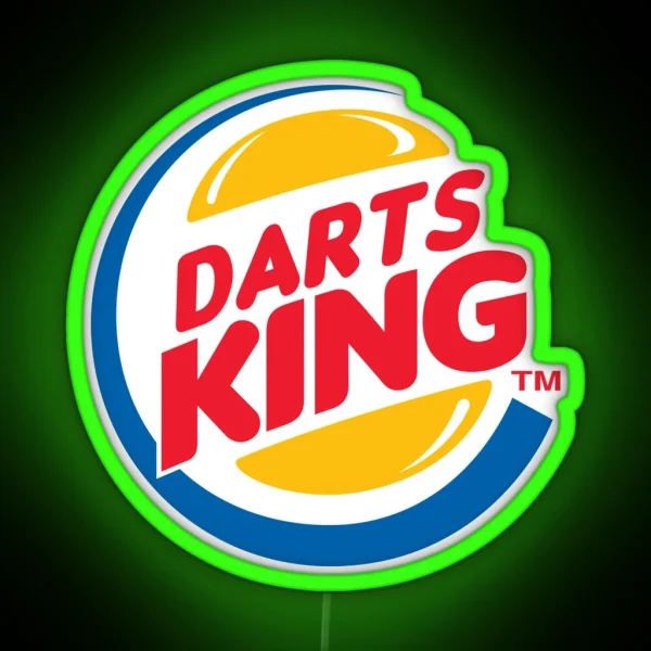 Darts King Perfect Piece For Darts Player RGB Neon Sign