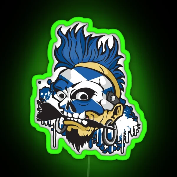 Darts Punk Scotland Paint Splatter RGB Neon Sign