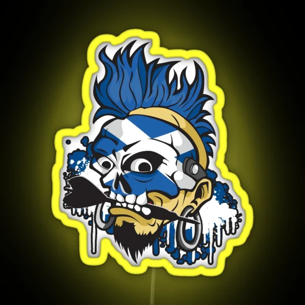 Darts Punk Scotland Paint Splatter RGB Neon Sign