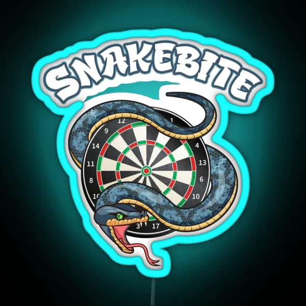 Darts Snakebite Dartboard Snake RGB Neon Sign