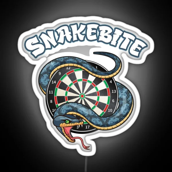 Darts Snakebite Dartboard Snake RGB Neon Sign