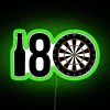 Eye-catching neon bar decor for darts sports enthusiasts and beer lovers