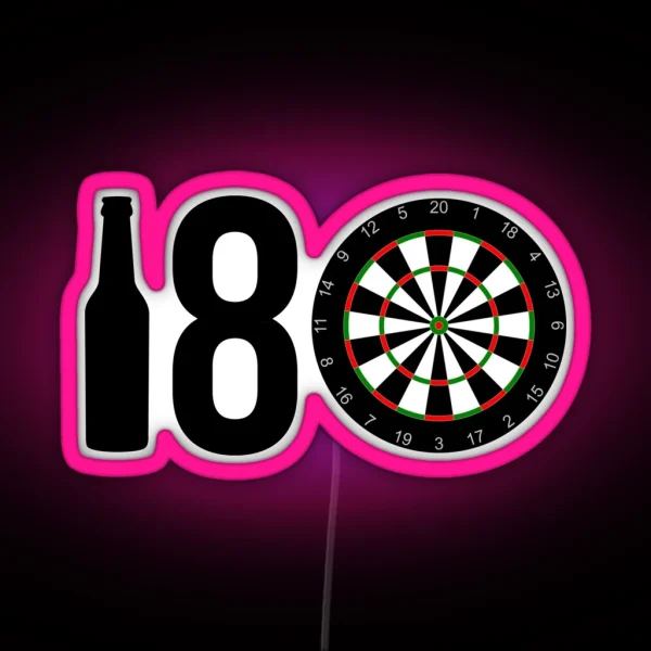 Darts Sports Player Beer Eight Darts Gift Idea RGB Neon Sign