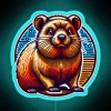 RGB illuminated Dassie Hyrax Neon Sign with vibrant color accents