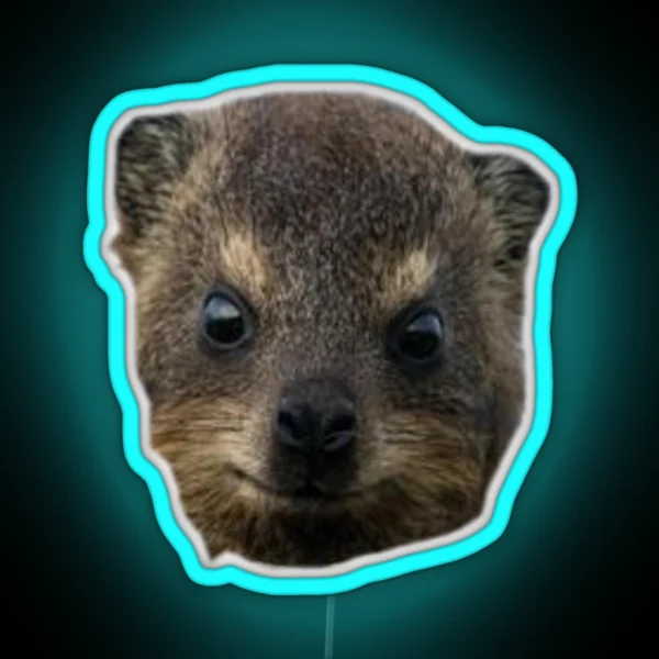 Dassie Rock Hyrax Face RGB Neon Sign