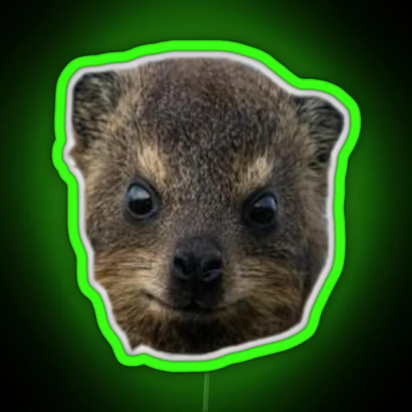 Dassie Rock Hyrax Face RGB Neon Sign