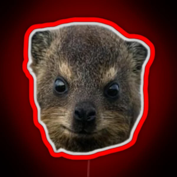 Dassie Rock Hyrax Face RGB Neon Sign