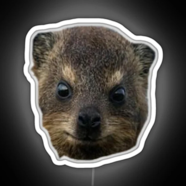 Dassie Rock Hyrax Face RGB Neon Sign