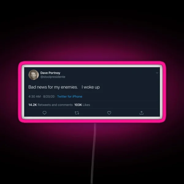 Dave Portnoy Tweet RGB Neon Sign