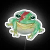 Neon David Bowie Frog Art Decor in Vibrant RGB Colors