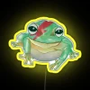Colorful David Bowie Frog Neon Sign with Vibrant RGB Lighting Features