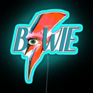 David Bowie Lightning Pop Art RGB Neon Sign