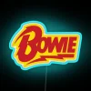 Boldly glowing David Bowie inspired RGB neon art statement piece