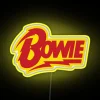 David Bowie colorful portrait LED signage in vibrant RBG lights